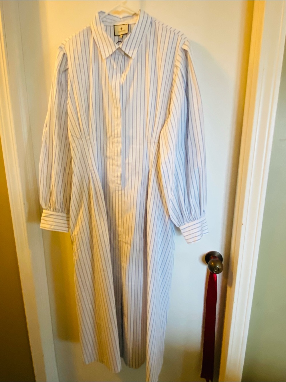 NWT Tuckernuck Classic White & Blue Striped Button-Front Shirt Dress Size XXL